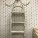 White rattan library shelf