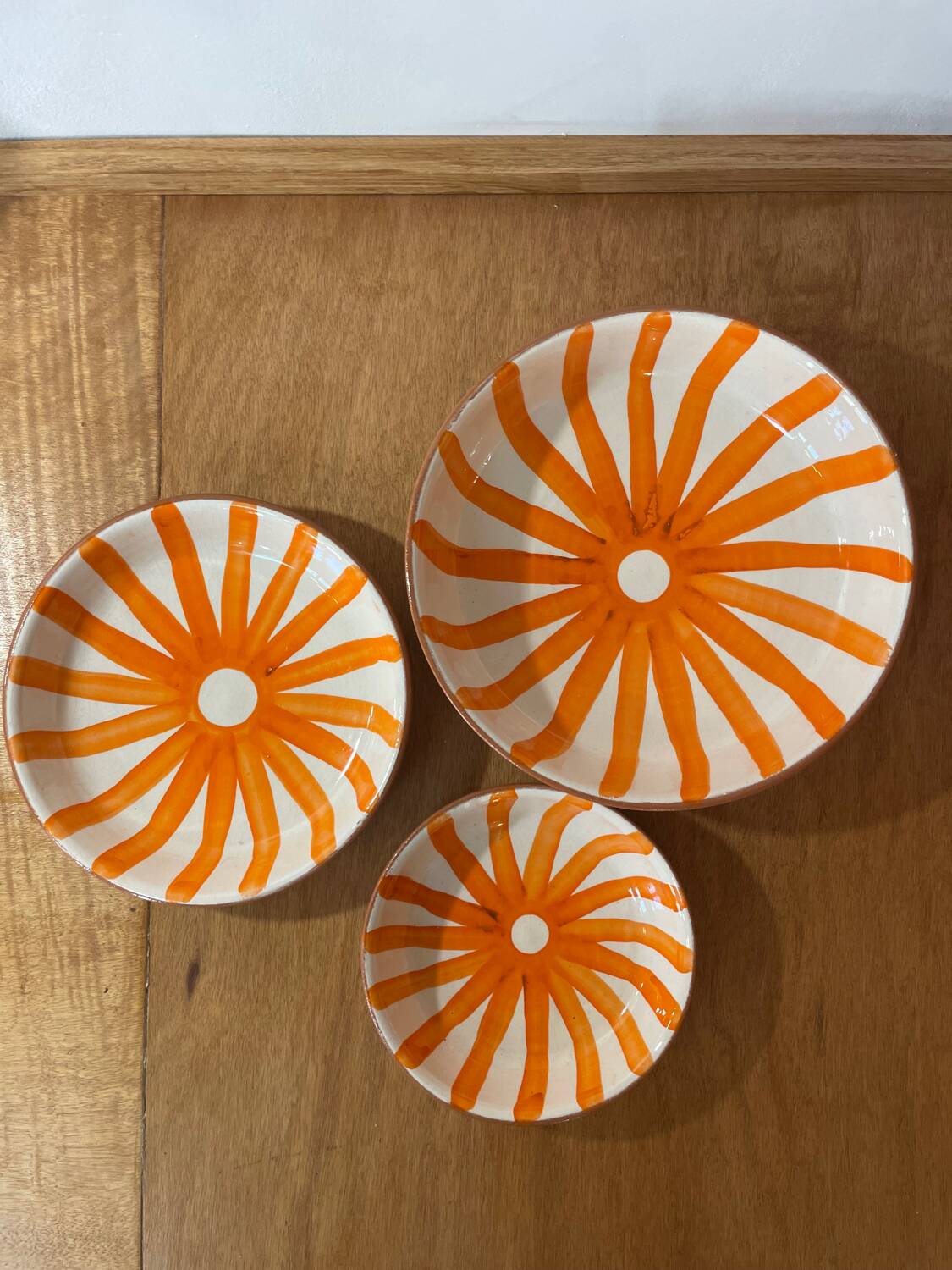 Set of handmade Moroccan ceramic deep dishes – Sole pattern