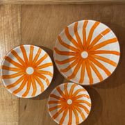 Set of handmade Moroccan ceramic deep dishes – Sole pattern