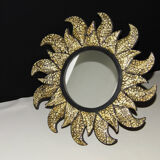 Rare ancient sun mirror wood and mosaic