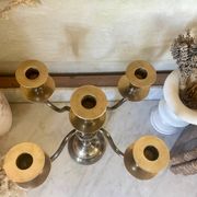 Chandelier en laiton massif bicolore