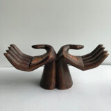 Pair of carved wooden hands