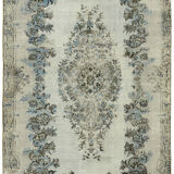 Hand-knotted antique turkish 1970s 173 cm x 284 cm blue carpet