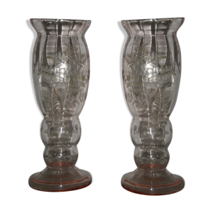 paire de vases en verre