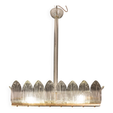 Luxury Large Size Art Decò Chandelier By Barovier e Toso, Murano Glass, 1940