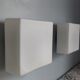 Paire d'appliques/plafonniers carrés  en opaline mate vintage