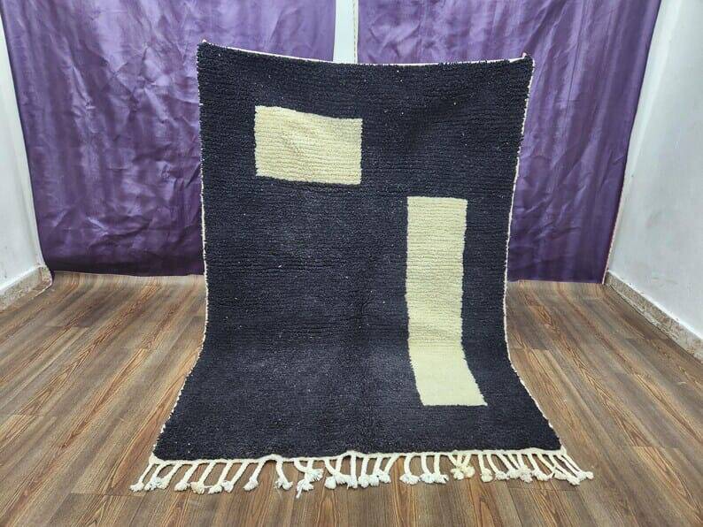 Moroccan pure wool Berber rug size 100 x 200 cm