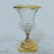 Medici vase in crystal, bronze and brass gilded height 15cm