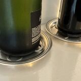 Pair of art deco coasters Christofle, Luc Lanel, Undulations model