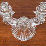 Mid-century glass candlestick/bohemia,1960's