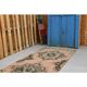 1970s Vintage Turkish Hand-Knotted Wool & Cotton Orange Runner Rug 81x386
