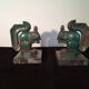 Max Le Verrier pair of Art Deco bookends "Squirrels" signed