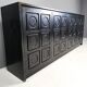 Black brutalist credenza, 1970s - vintage brutalist credenza - graphical brutalist credenza
