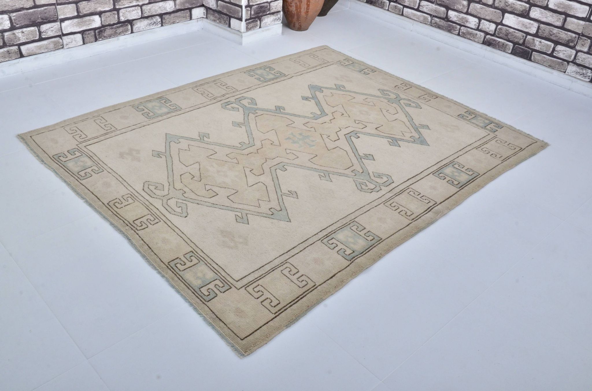 Tapis Oushak noué à la main bohémien sku 3484