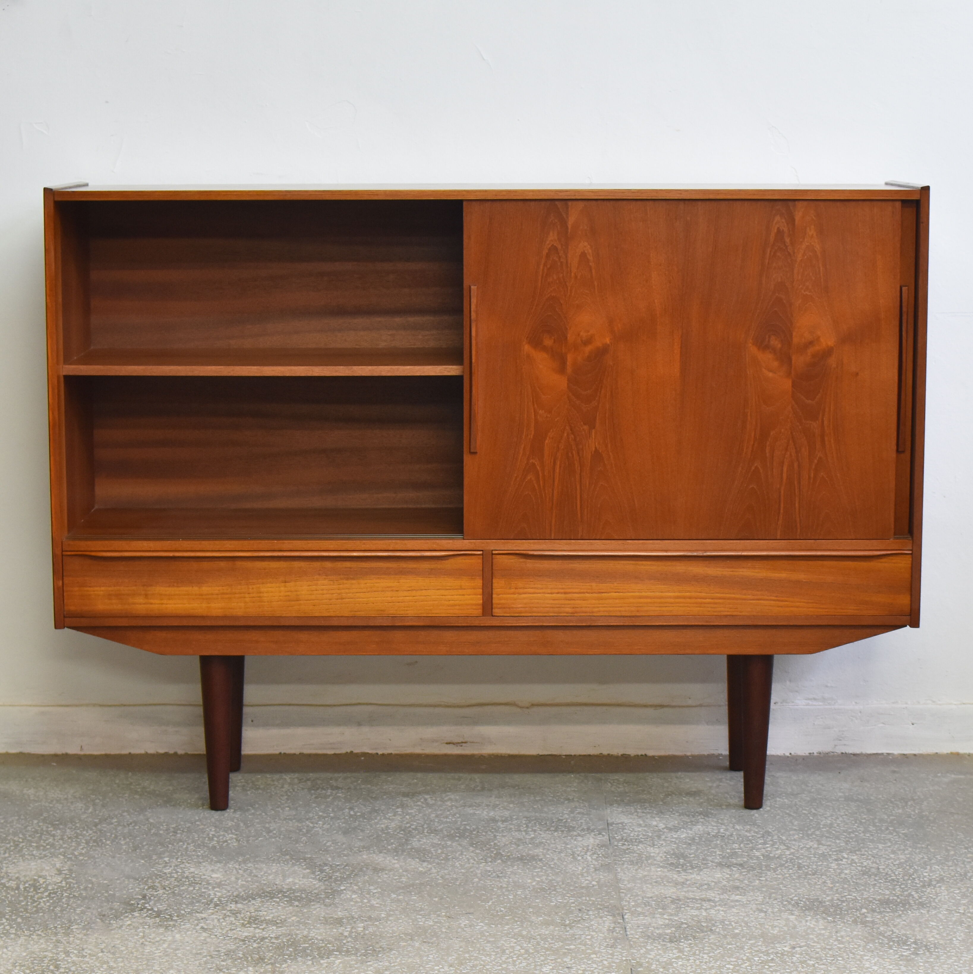 Scandinavian teak highboard, 1960