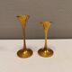 A set of candle sticks, in solid brass, made by Malm Denmark in the 1960s