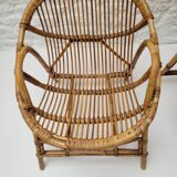 Pair of rattan basket armchairs, 1960s