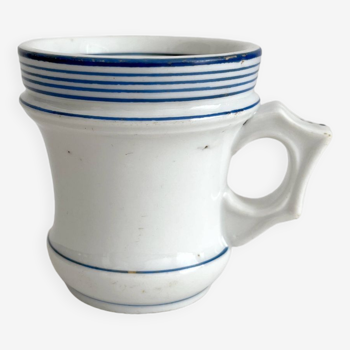 Tasse brulot ancienne en porcelaine liserés bleus 19eme siècle