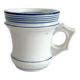 Antique porcelain teacup with blue rims, 19th century