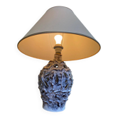 Vintage ceramic shell lamp signed Vallauris