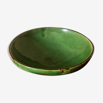 Green ceramic salad bowl