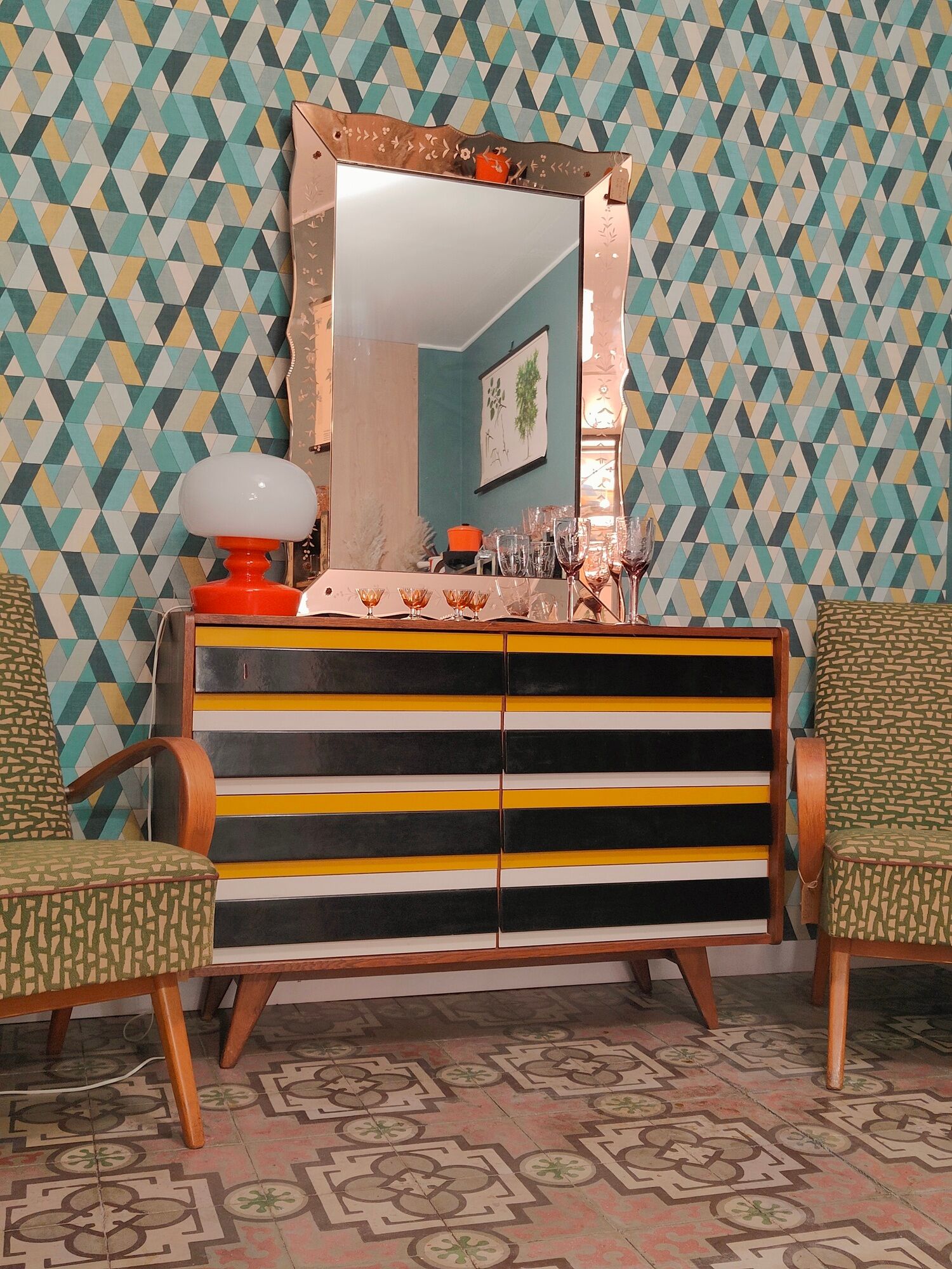 Chest of drawers U 453 Yellow by Jiri Jiroutek for Interier Praha, old edition from 1962