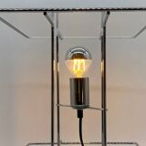 Large geometric chrome and plexiglass lamp, 1970s