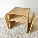 Vintage rattan side table