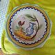 Antique plate in earthenware – hand-painted decoration – collector's item