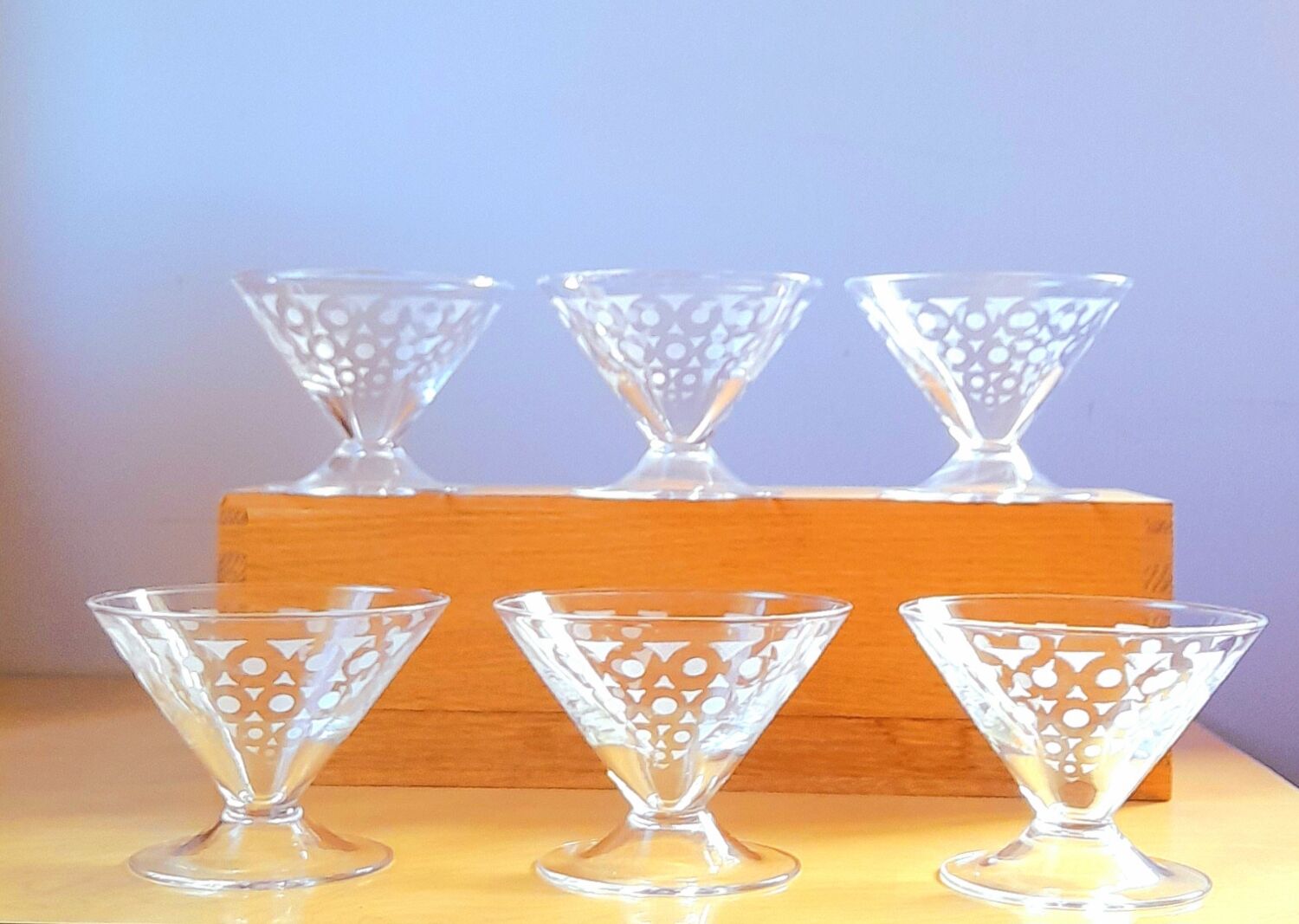 Service de 6 verres à cocktail art deco