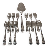 Frionnet rocaille silver metal cake forks 12 cake forks