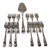 Pelle à tarte 12 fourchettes gateaux métal argenté Frionnet rocaille