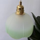 Vintage green and white flower pendant light - 2 copies available