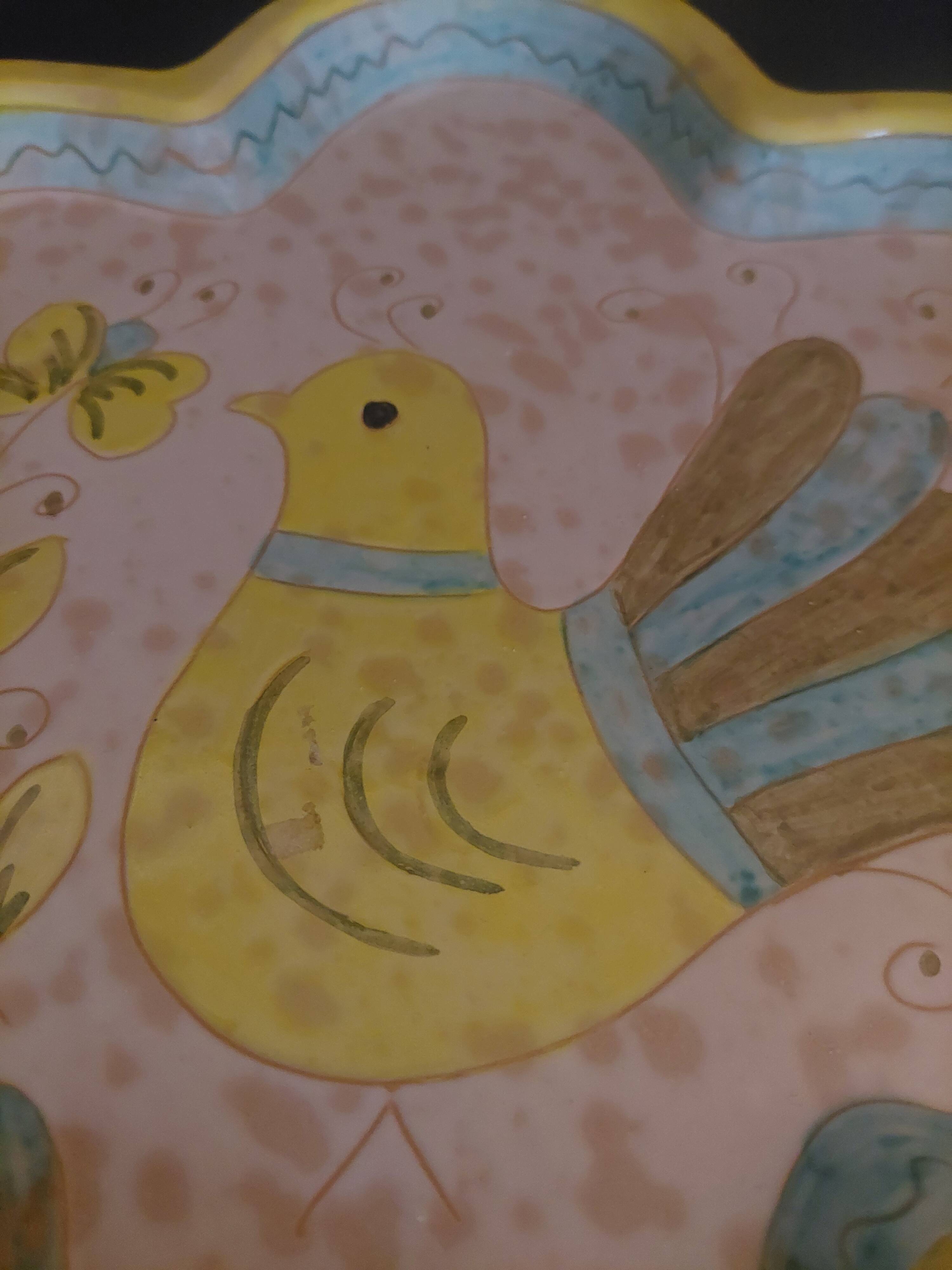 Hand decorated stoneware coffee service Sardinia Italy 20th century