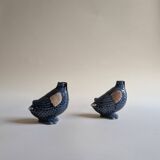 Pair of duck vases in slip