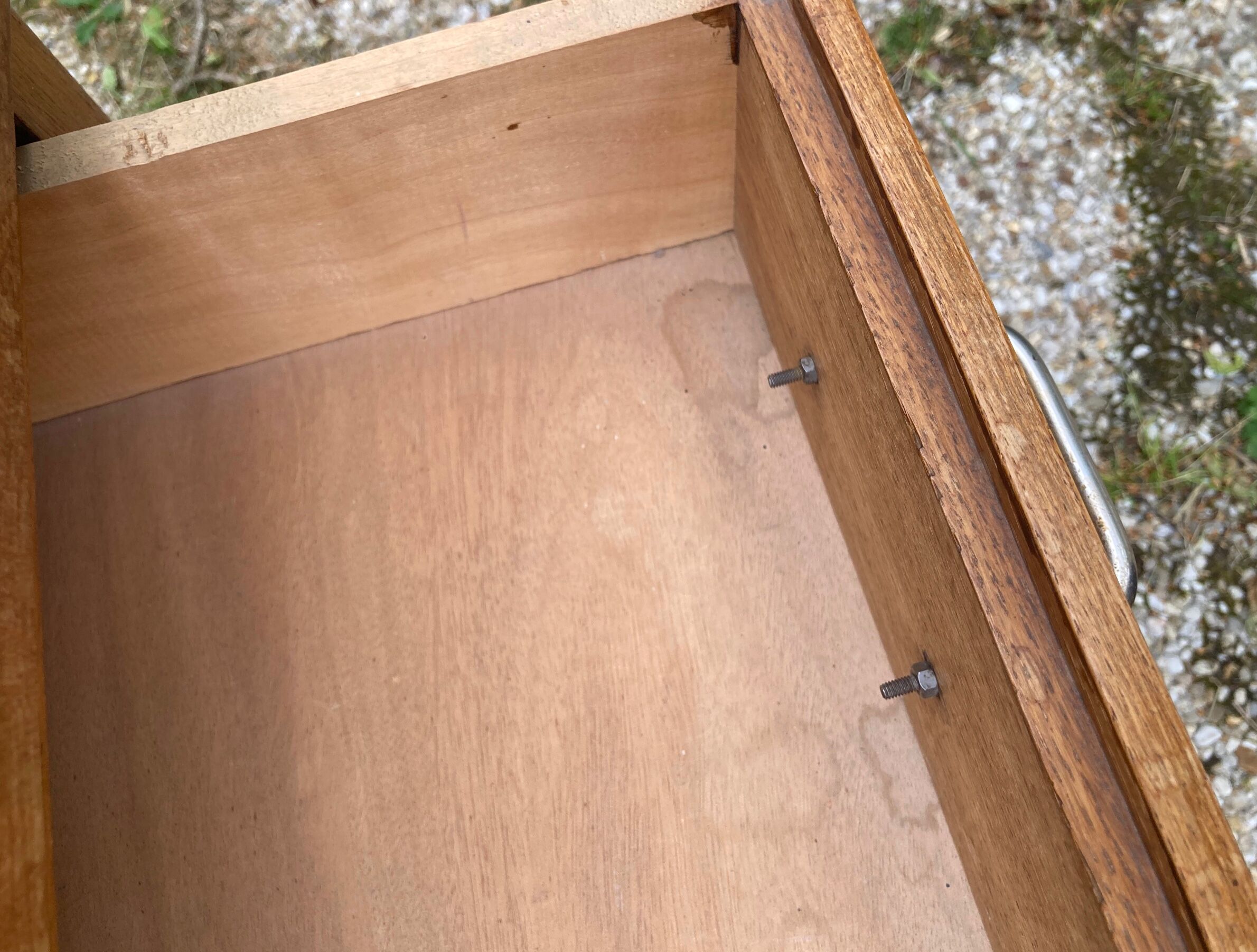 Vintage chest of drawers compass feet