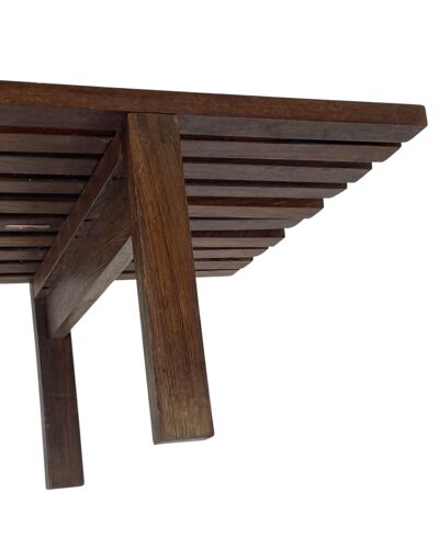 Slatted bench table wenge wood Martin Visser style 60's