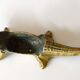 Crocodile ashtray with brass lid