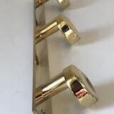 Coat rack 3 hooks vintage brass years 70 s