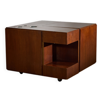 Table basse italienne avec bar intégré, années 1960