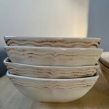 Set of 6 square white porcelain ramekin bowls