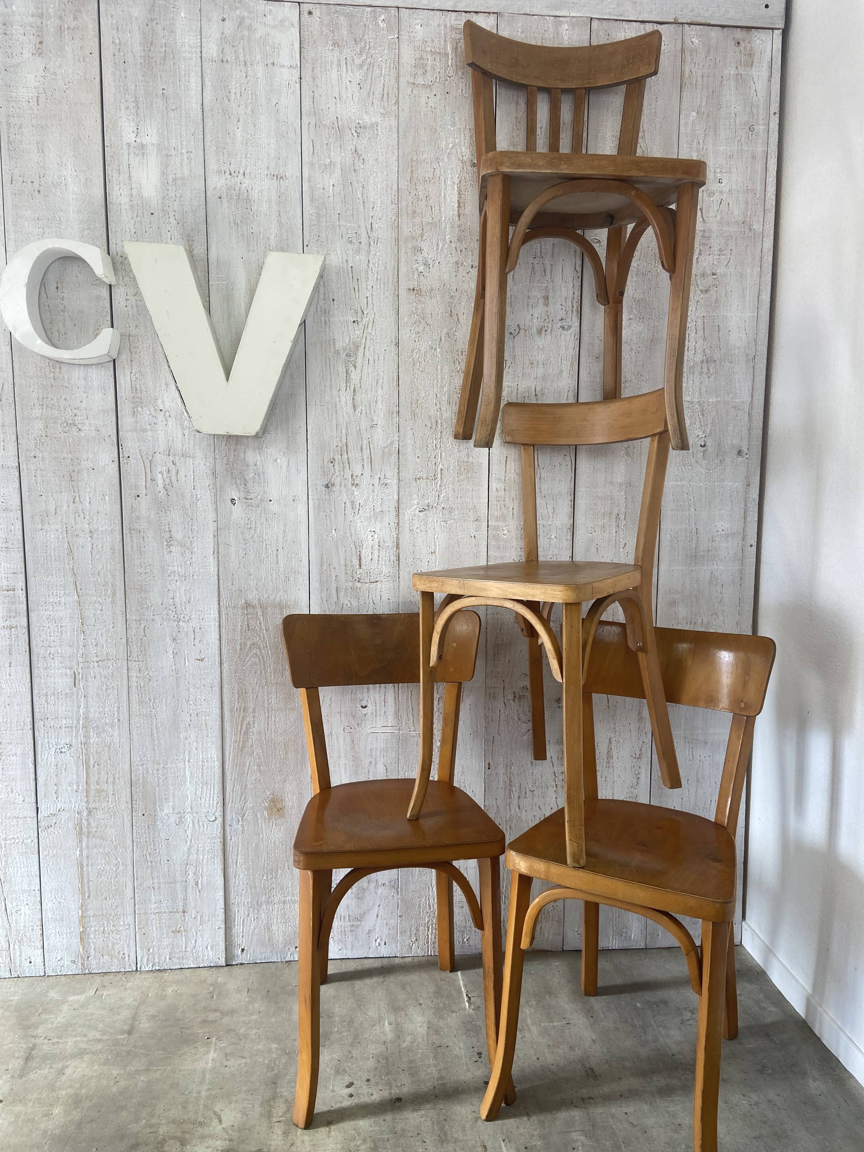 Mismatched Baumann bistro chairs