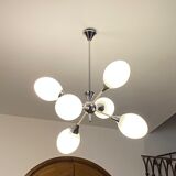 Chandelier "sputnik". 1970. 6 globes. space age