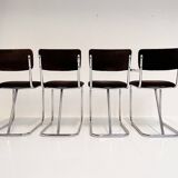Set metal dining chairs in Gispen style (4), 1970s