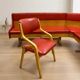 Vintage bench and chairs set Ludvík Volák wood 1970s Czechoslovakia
