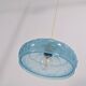 Art Deco pendant light in blue glass and brass