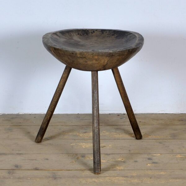Tabouret à lait en chêne, années 1900