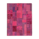 Hand-knotted turkish vintage 180 cm x 236 cm pink patchwork carpet