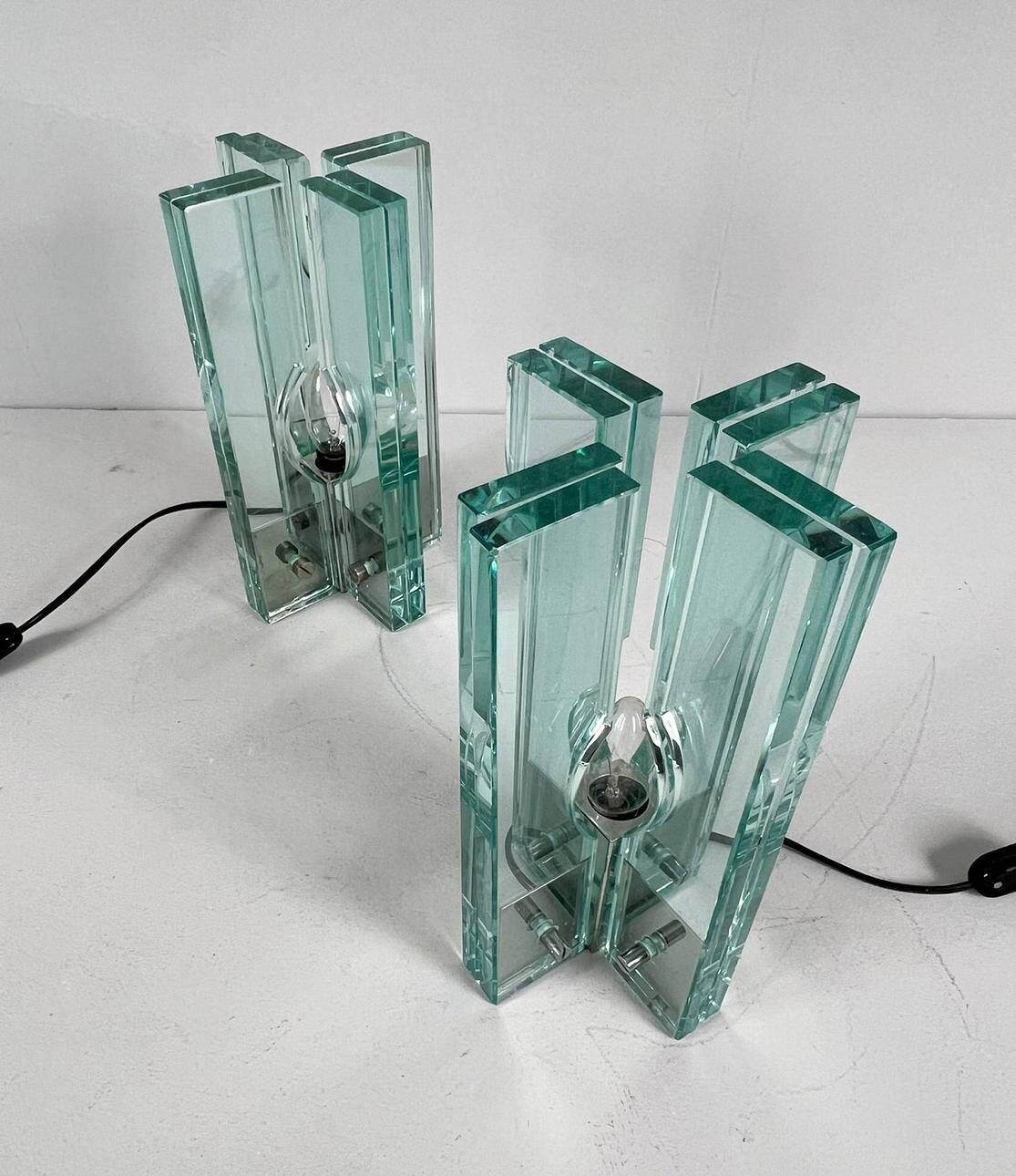 Giorgio Reggiori. Pair of table lamps/glass objects by Giorgio Reggiori for Gallotti & Radice, 1960s, Italy.