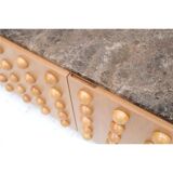 Handmade Carved Oak Sideboard With Emperor Marble Top, Italy